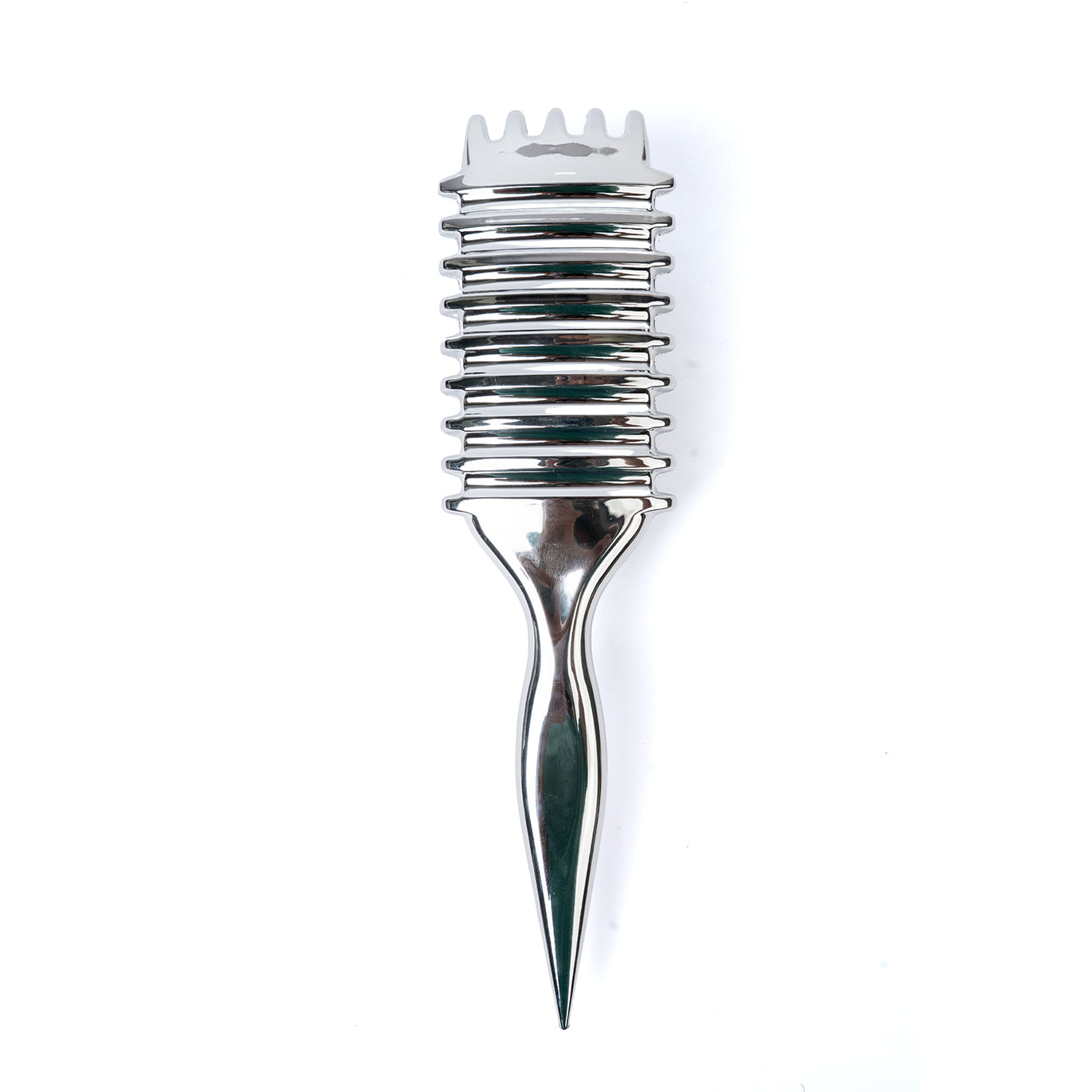 Metallic Silver Curly Brush