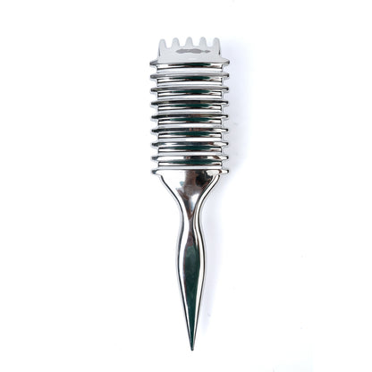 Metallic Silver Curly Brush