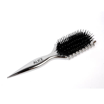 Metallic Silver Curly Brush