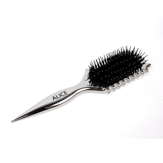 Metallic Silver Curly Brush