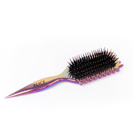 Glitter curly brush Pink