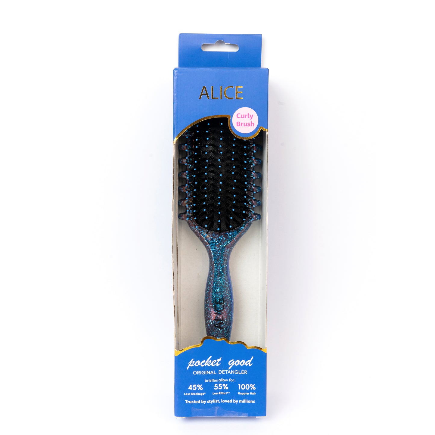 Glitter curly brush Blue