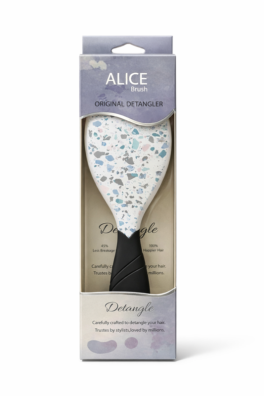 White Marble Detangle Brush