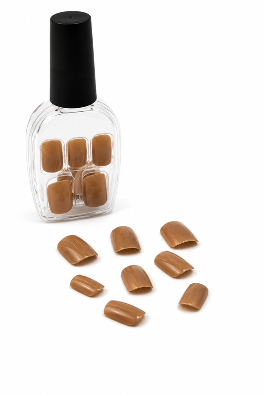 Brown Caramel Fake Nails
